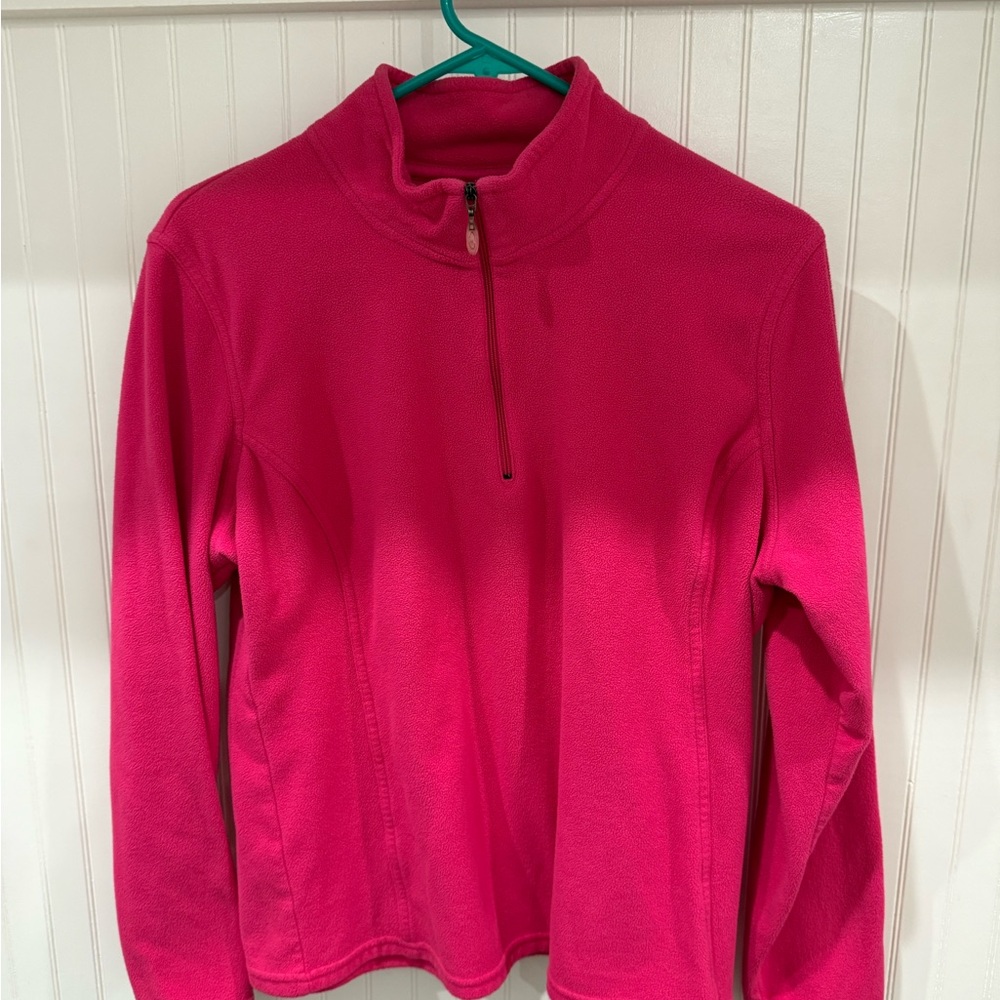 Champion Women's Bright Pink Quarter-Zip Sweatshirt